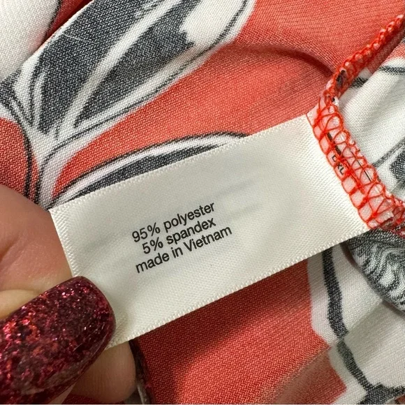 Lane Bryant Floral Faux Wrap Maxi Dress Red & White Size 22/24 - Picture 10 of 10